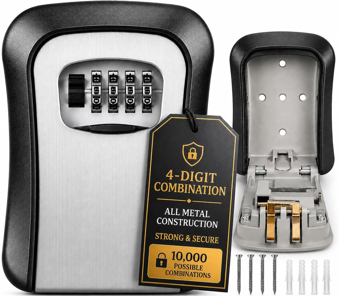 LDS® Key Safe Wall Mounted 4-Digit Combination Lock – Outdoor Key Lock Box by Landlord Direct Supplies