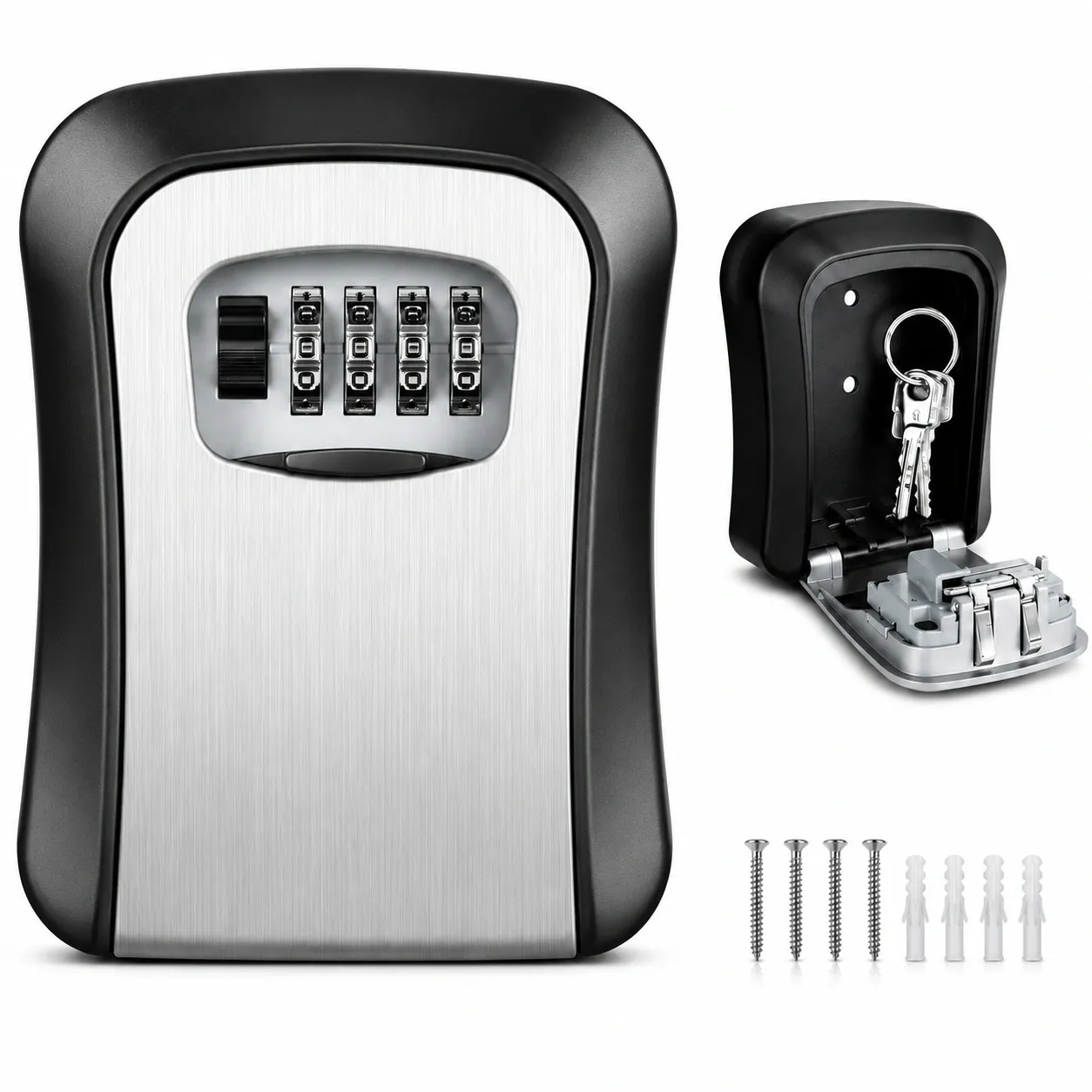 Outdoor combination key safe with mounting fixings
