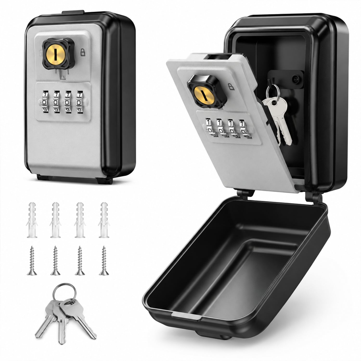 Silver Combination Key Safe with Backup Keys by Landlord Direct Supplies